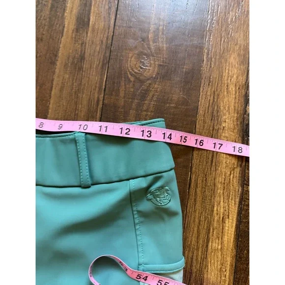 Piper by SmartPak Breeches Equestrian Riding Pants Women Medium Green Knee Patch - Picture 6 of 9
